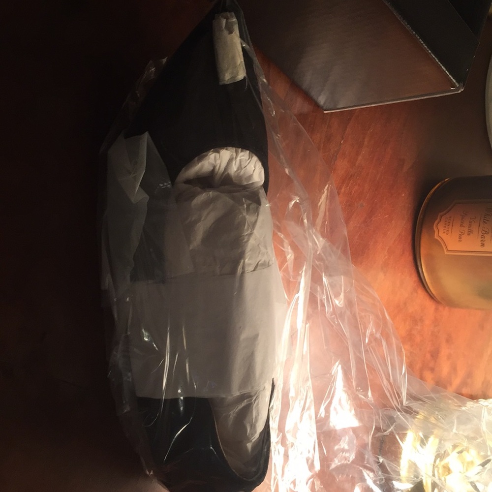 J. Crew Factory Black Pointed-Toe Ballet Flat with Bow - Picture 5 of 6